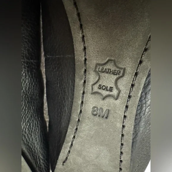 Tory Burch CAROLINE 2 Elastic/Leather Ballet Flats Gold Logo, black SIZE 8M - Picture 8 of 9